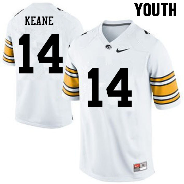 Youth Iowa Hawkeyes #14 Connor Keane College Football Jerseys-White